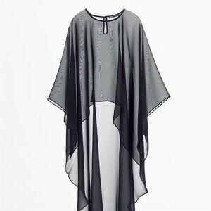NWT Zara Asymmetric Gauze Cape. Size: M